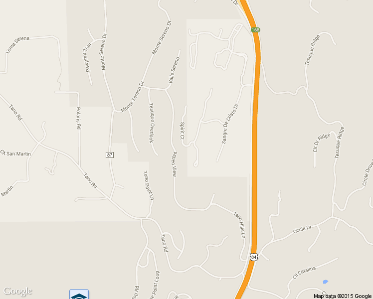 map of restaurants, bars, coffee shops, grocery stores, and more near 2 Spirit Court in Santa Fe