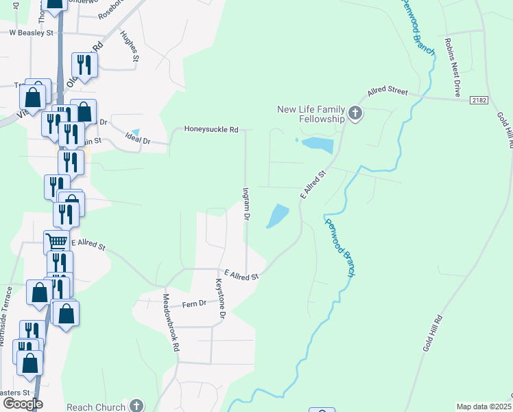 map of restaurants, bars, coffee shops, grocery stores, and more near in Asheboro