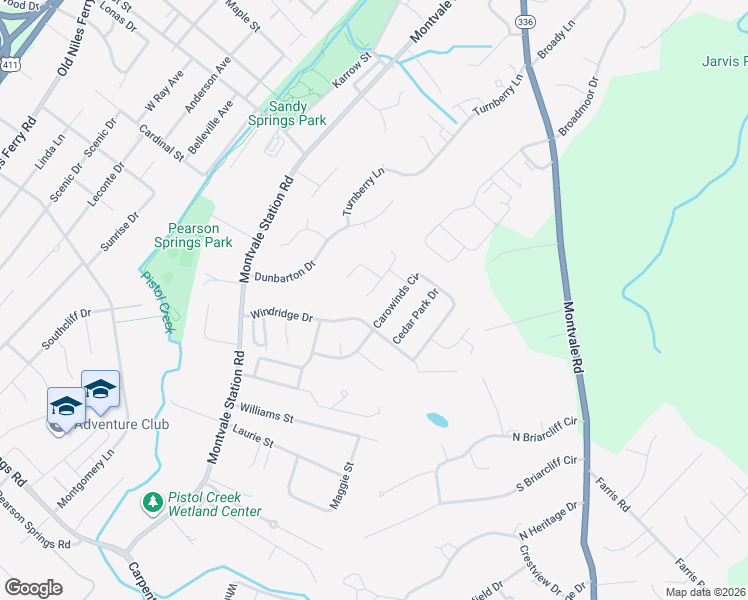 map of restaurants, bars, coffee shops, grocery stores, and more near 1529 Valley Breeze Circle in Maryville
