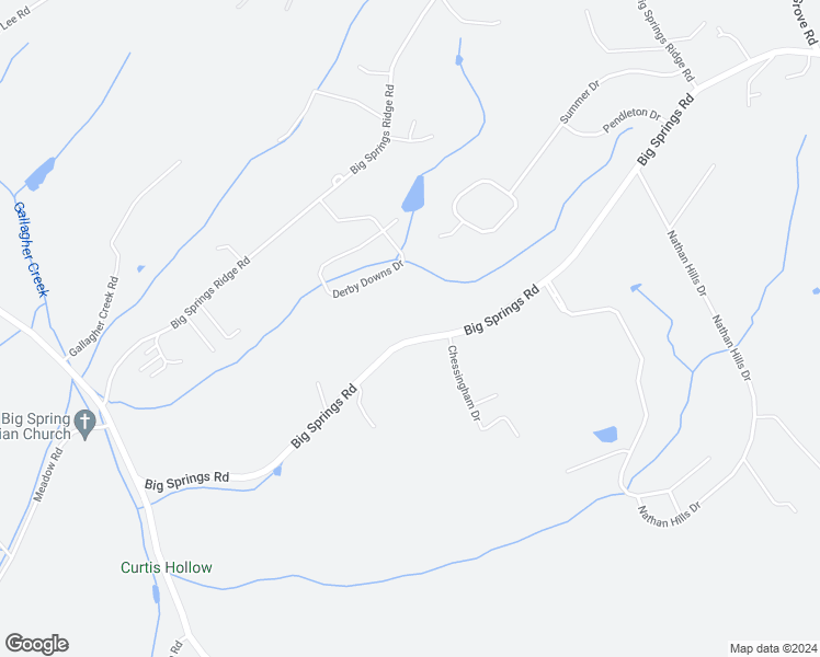 map of restaurants, bars, coffee shops, grocery stores, and more near 3724 Big Springs Road in Maryville