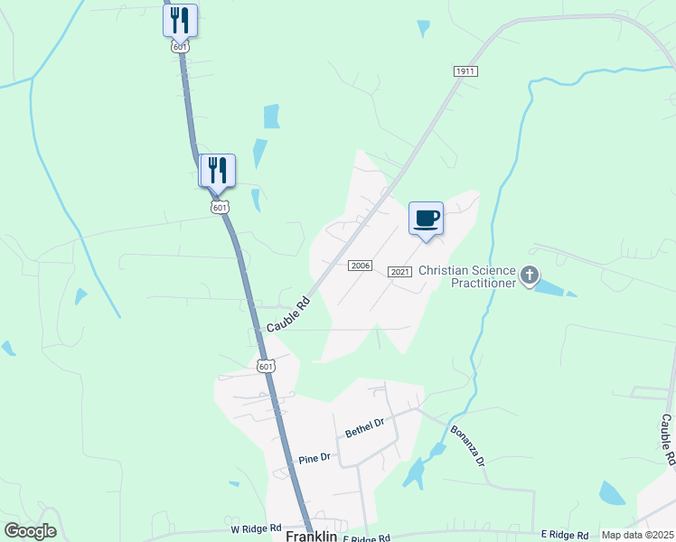 map of restaurants, bars, coffee shops, grocery stores, and more near 4410 Cauble Road in Salisbury