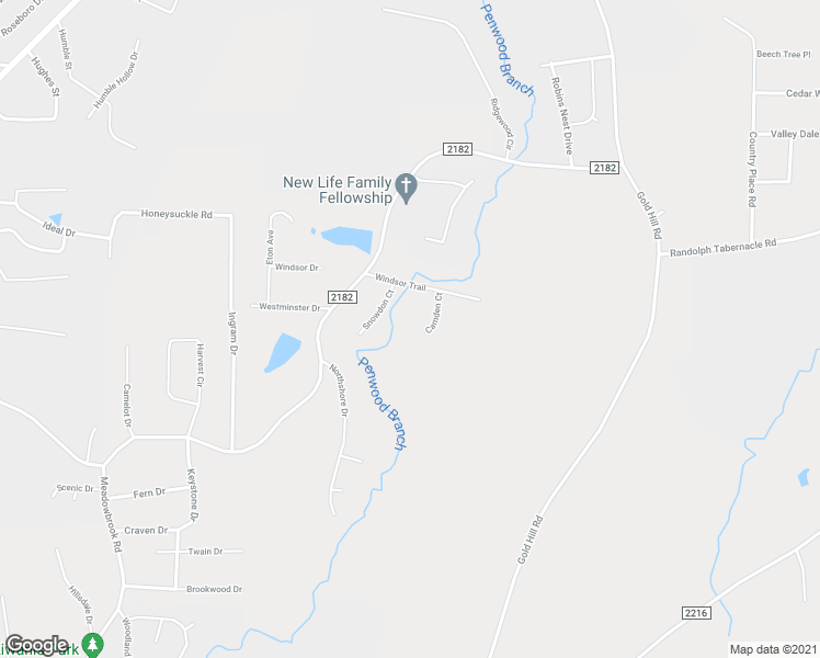 map of restaurants, bars, coffee shops, grocery stores, and more near 1051 Camden Court in Asheboro