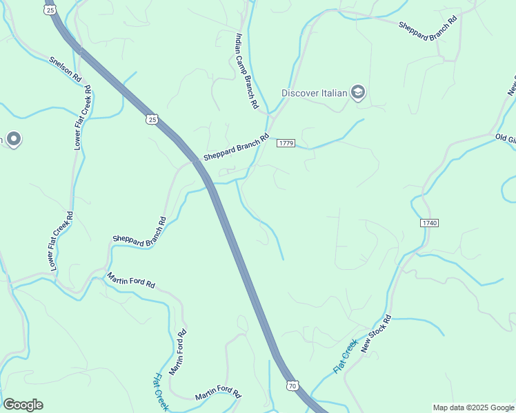 map of restaurants, bars, coffee shops, grocery stores, and more near 68 Deerborne Lane in Weaverville