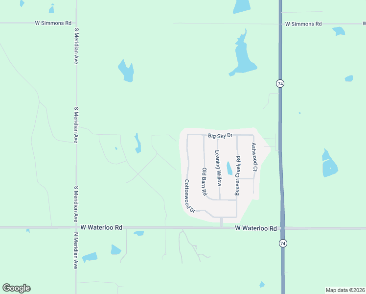 map of restaurants, bars, coffee shops, grocery stores, and more near 14261 Cottonwood Drive in Guthrie
