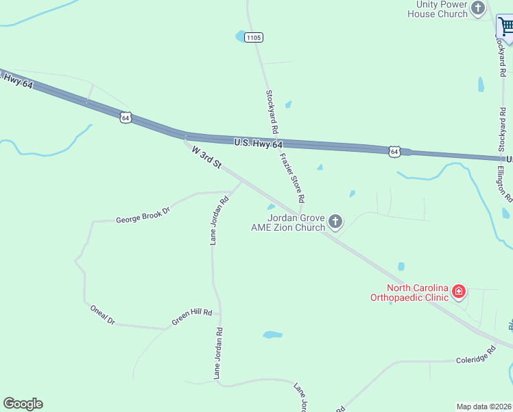 map of restaurants, bars, coffee shops, grocery stores, and more near 3456 Old US 64 in Siler City