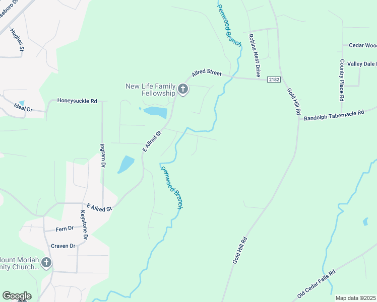map of restaurants, bars, coffee shops, grocery stores, and more near 1051 Camden Court in Asheboro