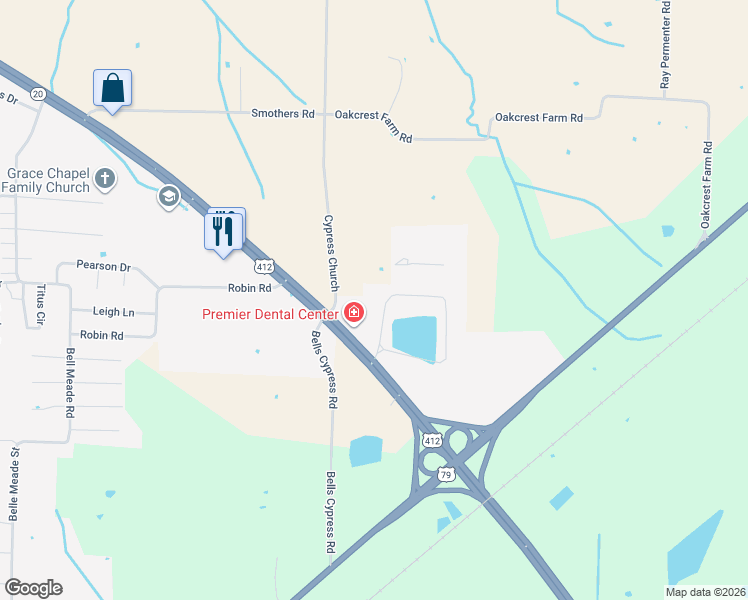 map of restaurants, bars, coffee shops, grocery stores, and more near 150 Herndon Drive in Bells