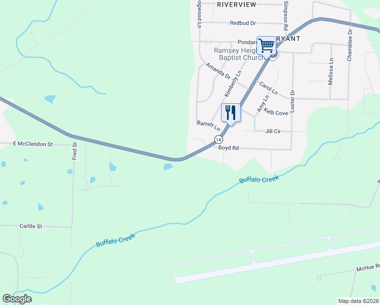 map of restaurants, bars, coffee shops, grocery stores, and more near 825 Heber Springs Road in Batesville