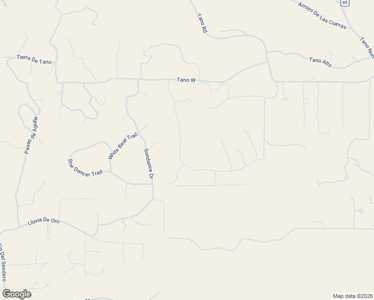 map of restaurants, bars, coffee shops, grocery stores, and more near 36 Heartstone Drive in Santa Fe