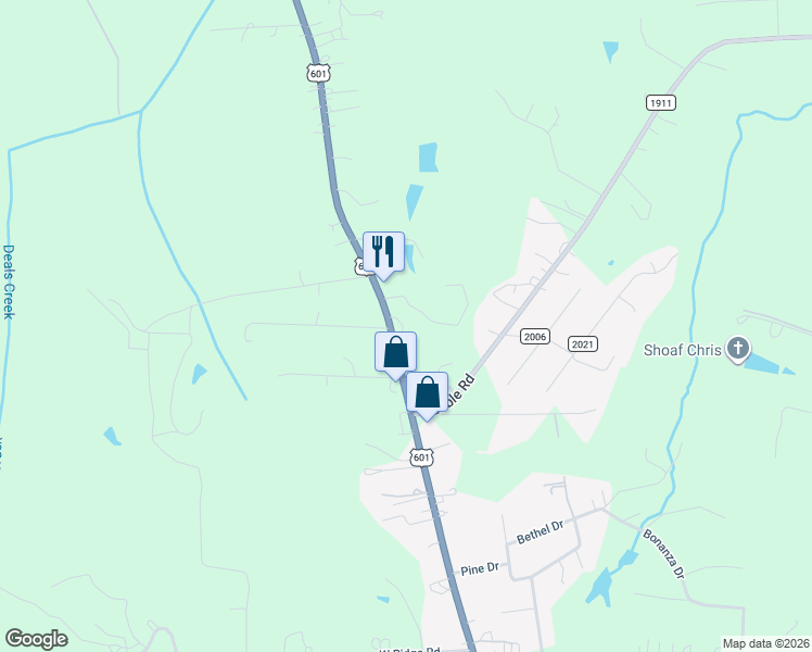 map of restaurants, bars, coffee shops, grocery stores, and more near 5350 U.S. 601 in Salisbury