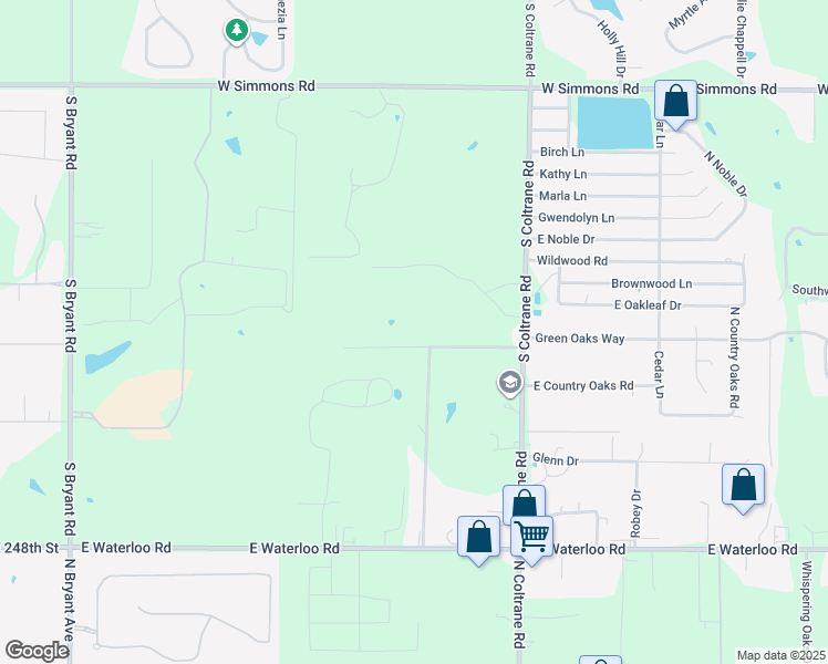 map of restaurants, bars, coffee shops, grocery stores, and more near 2575 East Waterloo Road in Edmond