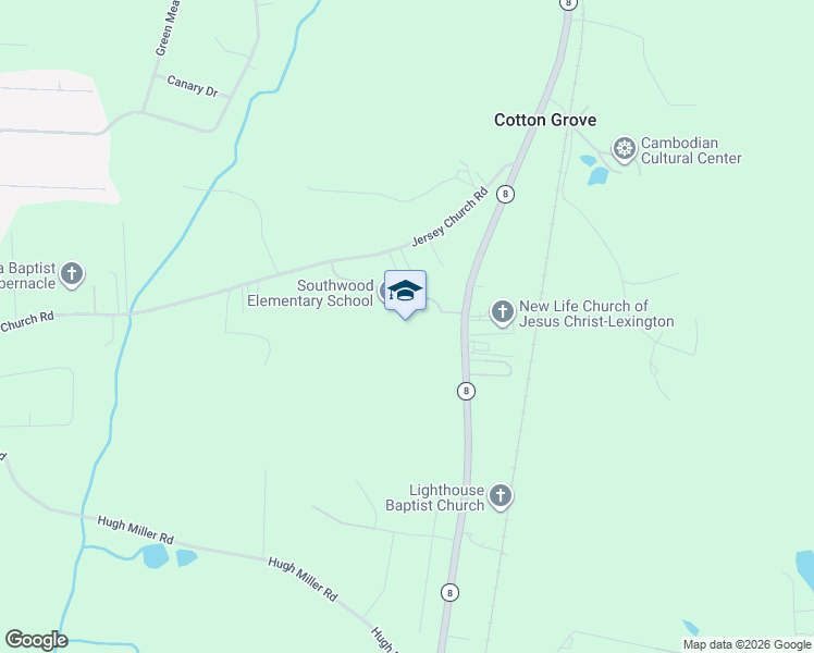 map of restaurants, bars, coffee shops, grocery stores, and more near 5792 North Carolina 8 in Lexington