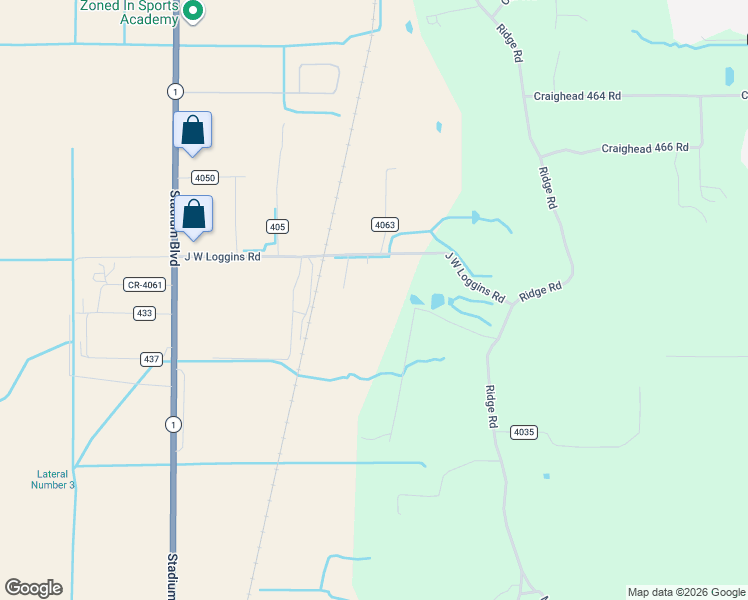 map of restaurants, bars, coffee shops, grocery stores, and more near 53 County Road 421 in Jonesboro