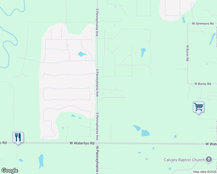 map of restaurants, bars, coffee shops, grocery stores, and more near 4949 Penn Place Drive in Edmond