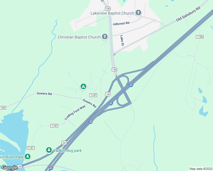map of restaurants, bars, coffee shops, grocery stores, and more near 263 Trading Ford Way in Linwood
