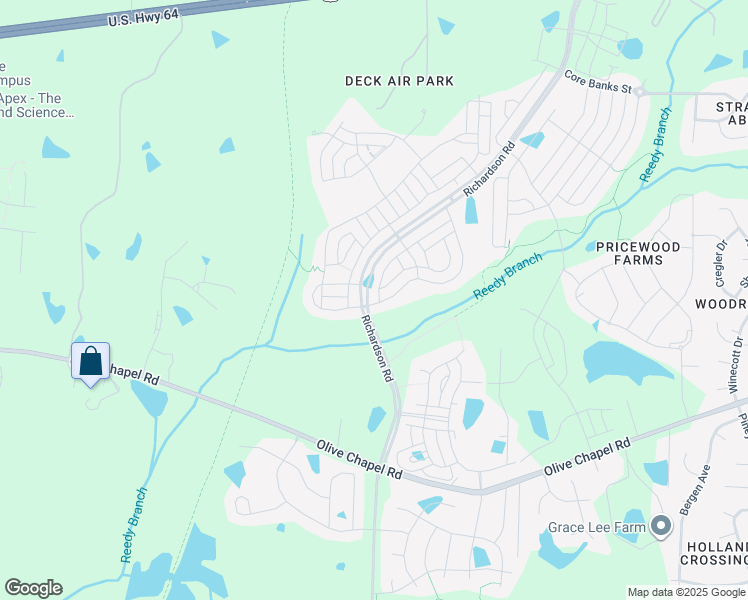 map of restaurants, bars, coffee shops, grocery stores, and more near 1328 Barn Cat Way in Apex
