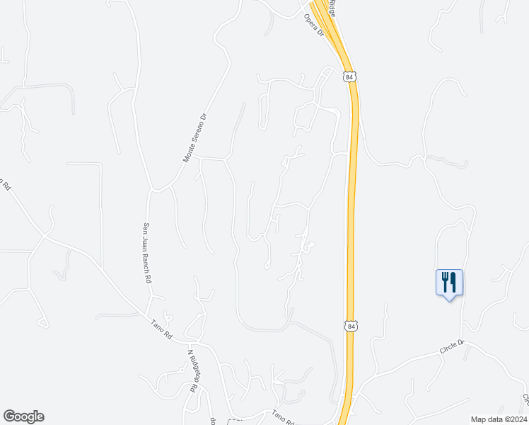 map of restaurants, bars, coffee shops, grocery stores, and more near 6 South Camino Don Carlos in Santa Fe