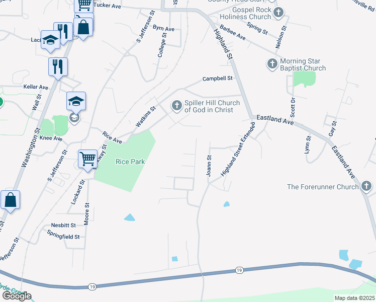 map of restaurants, bars, coffee shops, grocery stores, and more near 30 Thomas Cove in Ripley