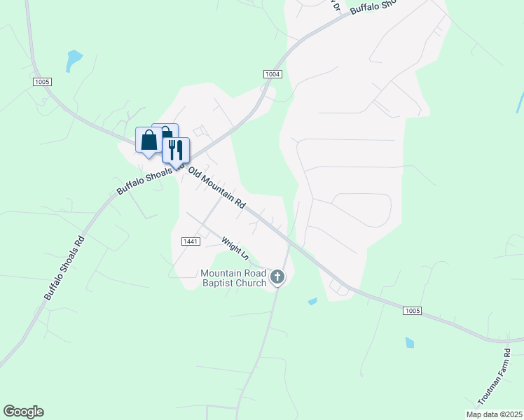 map of restaurants, bars, coffee shops, grocery stores, and more near 818 Old Mountain Road in Statesville