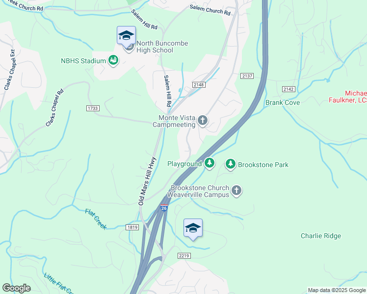 map of restaurants, bars, coffee shops, grocery stores, and more near 70 Murphy Hill Rd in Weaverville