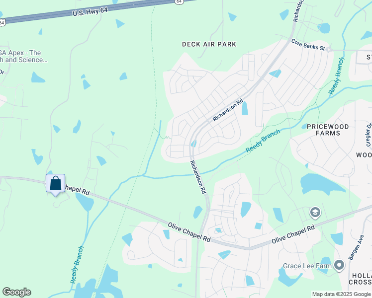 map of restaurants, bars, coffee shops, grocery stores, and more near 1419 Herb Garden Way in Apex