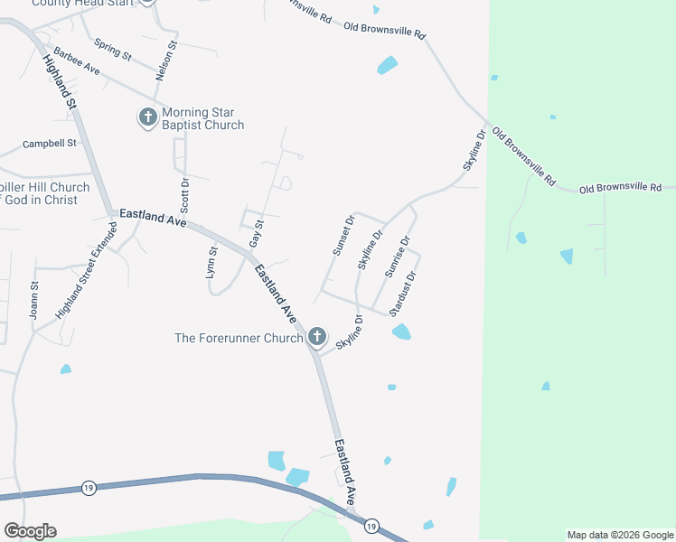 map of restaurants, bars, coffee shops, grocery stores, and more near 176 Sunset Drive in Ripley