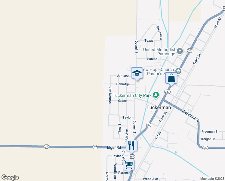 map of restaurants, bars, coffee shops, grocery stores, and more near 106 Jim Denton in Tuckerman
