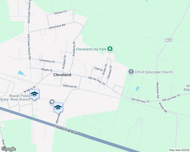 map of restaurants, bars, coffee shops, grocery stores, and more near 407 East Main Street in Cleveland