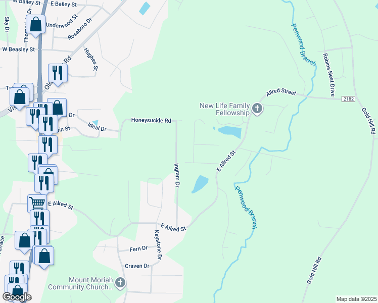 map of restaurants, bars, coffee shops, grocery stores, and more near 1179 Eton Avenue in Asheboro