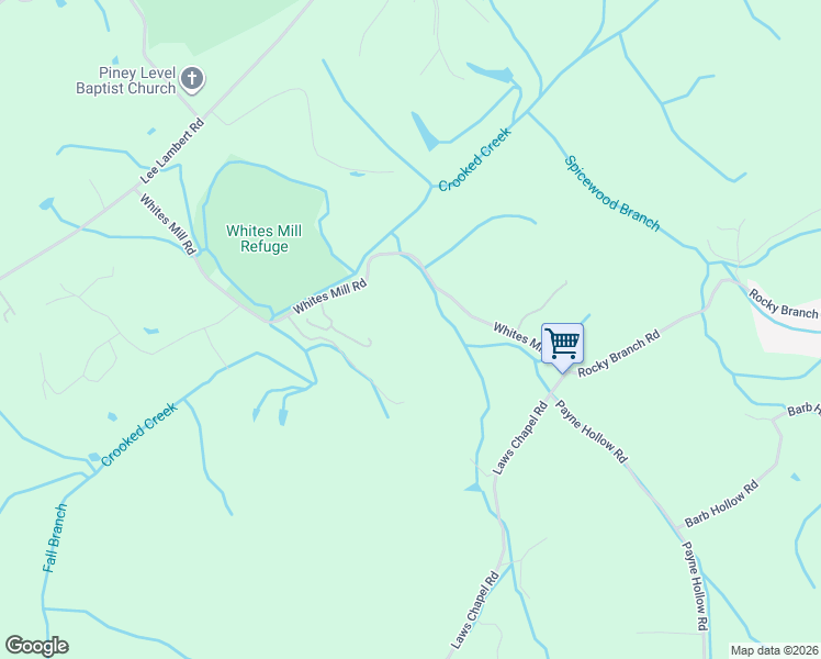 map of restaurants, bars, coffee shops, grocery stores, and more near 1414 Whites Mill Road in Maryville
