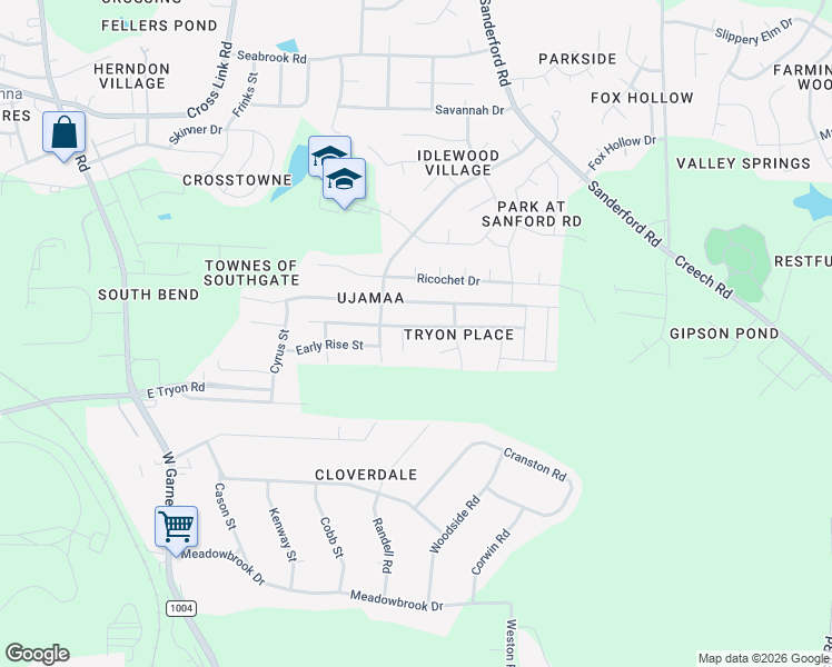 map of restaurants, bars, coffee shops, grocery stores, and more near 1312 Lombar Street in Raleigh