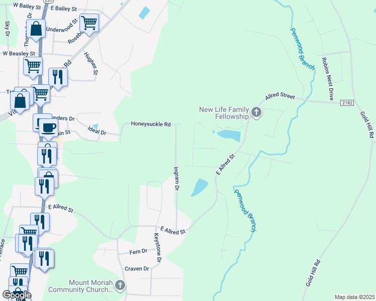 map of restaurants, bars, coffee shops, grocery stores, and more near 1179 Eton Avenue in Asheboro