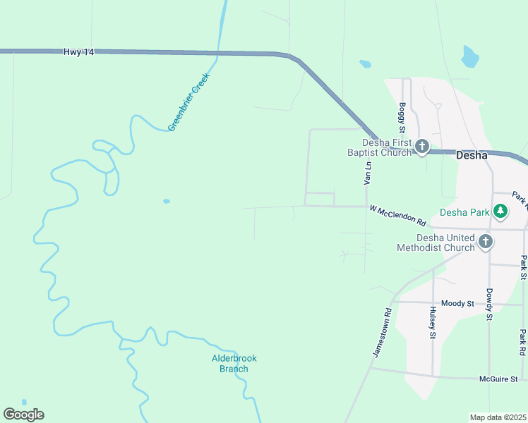 map of restaurants, bars, coffee shops, grocery stores, and more near 405 West McClendon Road in Desha