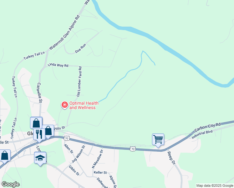map of restaurants, bars, coffee shops, grocery stores, and more near 806 Pitts Street in Morganton