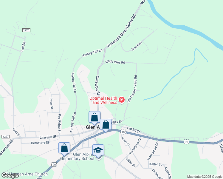 map of restaurants, bars, coffee shops, grocery stores, and more near in Glen Alpine