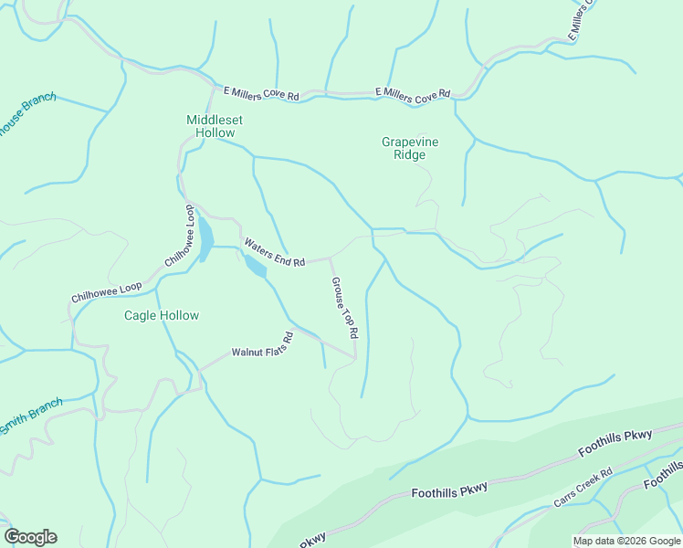 map of restaurants, bars, coffee shops, grocery stores, and more near 1801 Grouse Top Road in Walland