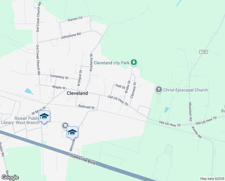 map of restaurants, bars, coffee shops, grocery stores, and more near 407 East Main Street in Cleveland