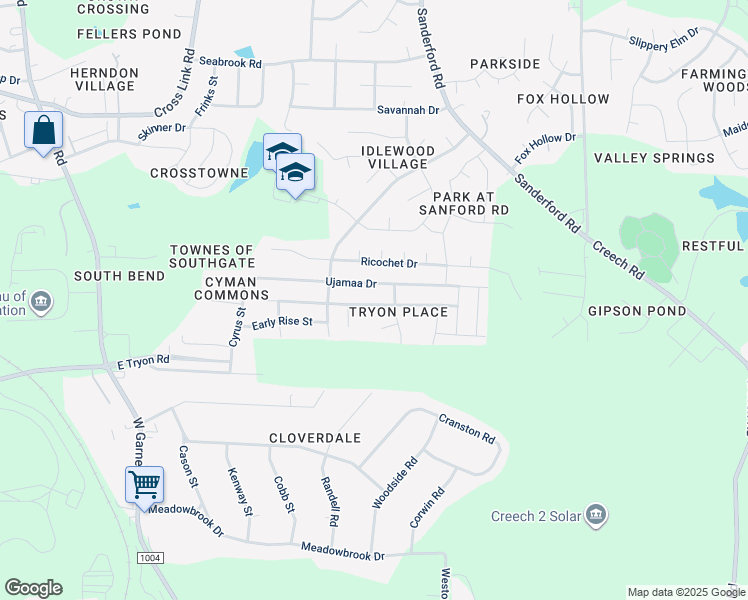 map of restaurants, bars, coffee shops, grocery stores, and more near 1323 Lombar Street in Raleigh