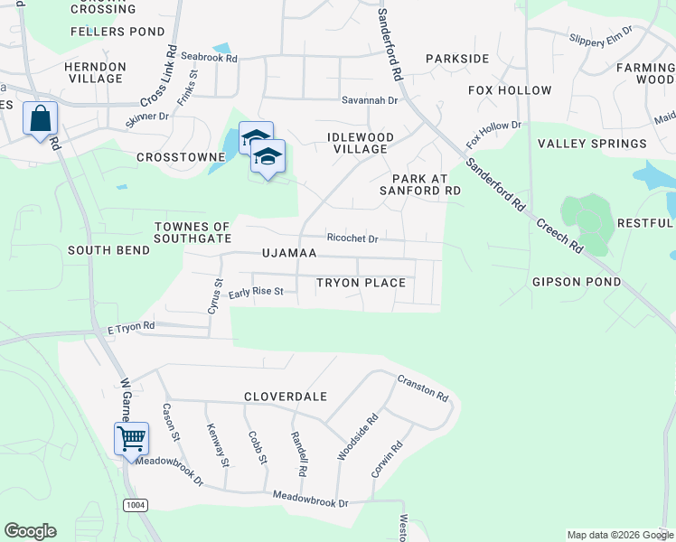map of restaurants, bars, coffee shops, grocery stores, and more near 1312 Lombar Street in Raleigh