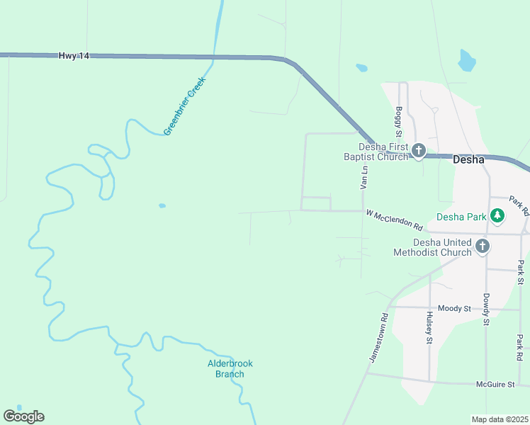 map of restaurants, bars, coffee shops, grocery stores, and more near 405 West McClendon Street in Desha