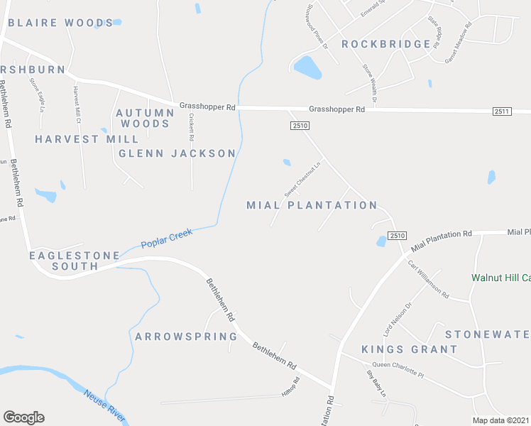 map of restaurants, bars, coffee shops, grocery stores, and more near 4813 Sweet Chestnut Lane in Raleigh
