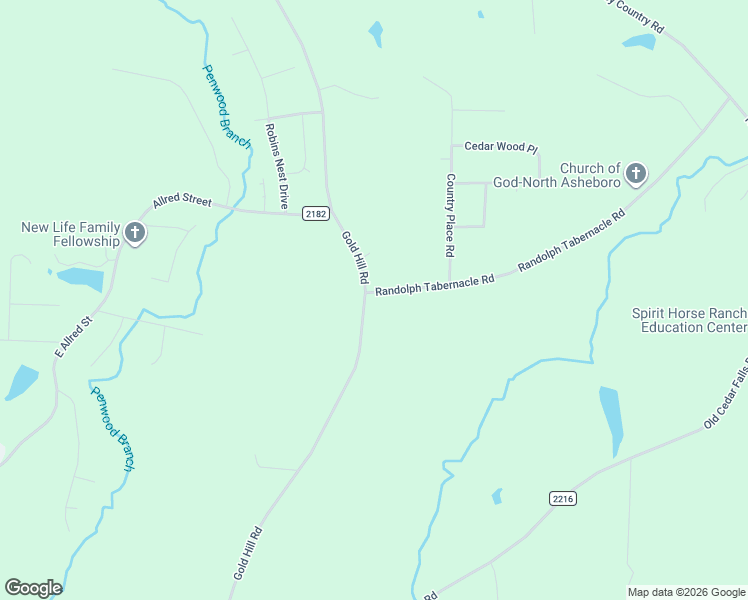 map of restaurants, bars, coffee shops, grocery stores, and more near 1050 Gold Hill Road in Asheboro