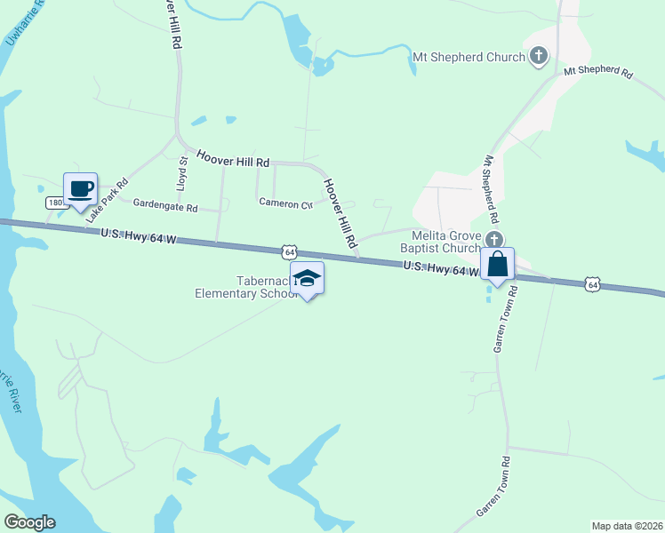 map of restaurants, bars, coffee shops, grocery stores, and more near 4901 Tabernacle School Road in Asheboro