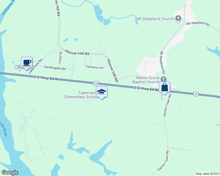 map of restaurants, bars, coffee shops, grocery stores, and more near 4901 Tabernacle School Road in Asheboro