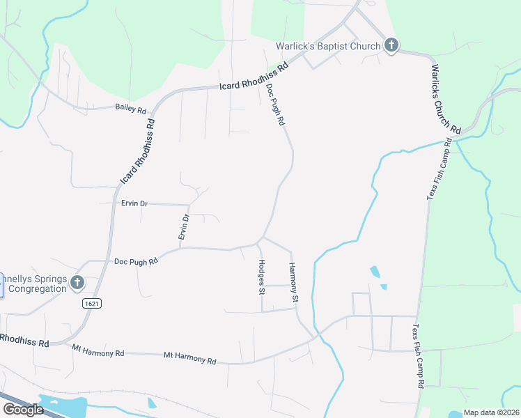 map of restaurants, bars, coffee shops, grocery stores, and more near 2902 Doc Pugh Road in Connelly Springs