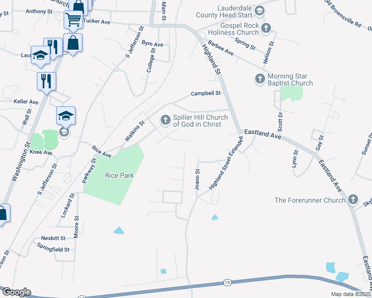 map of restaurants, bars, coffee shops, grocery stores, and more near 290 Trey Lane in Ripley