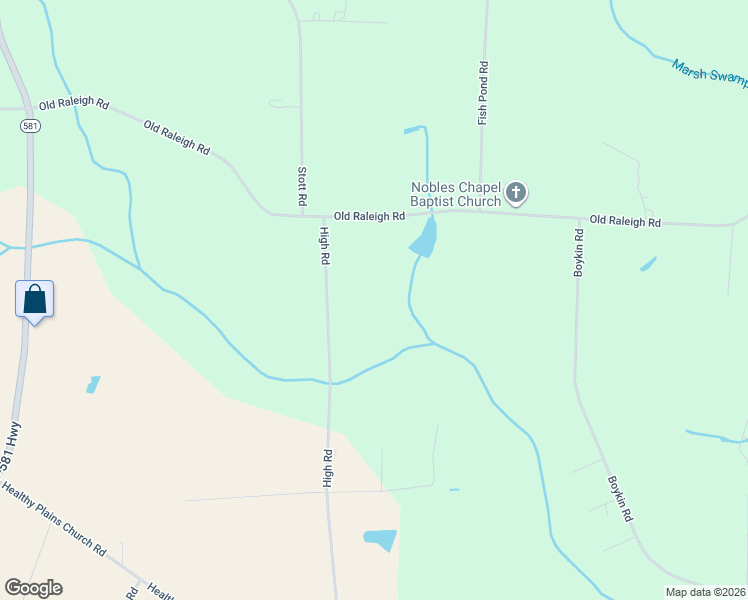 map of restaurants, bars, coffee shops, grocery stores, and more near 7543 High Road in Sims