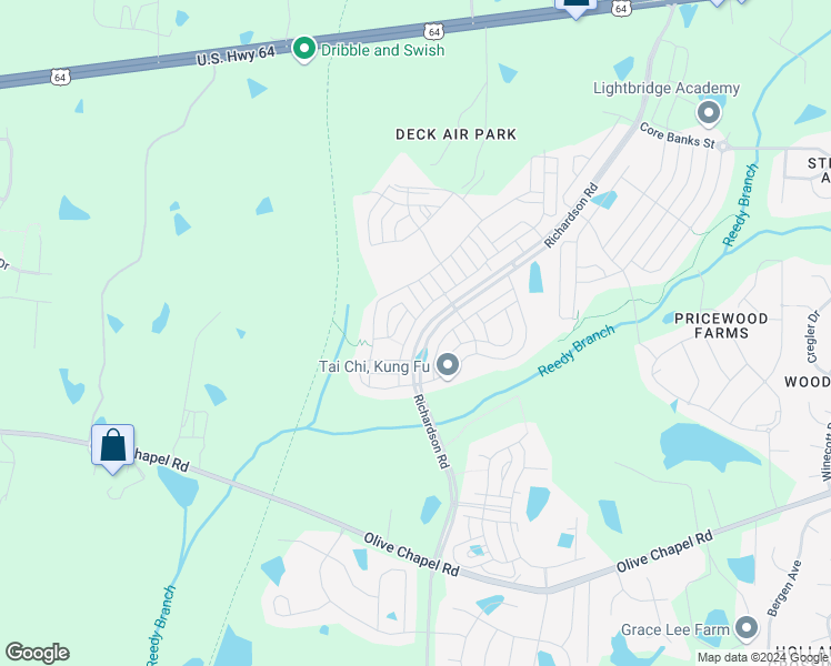 map of restaurants, bars, coffee shops, grocery stores, and more near 1365 Herb Garden Way in Apex