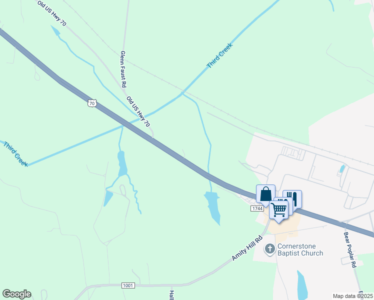 map of restaurants, bars, coffee shops, grocery stores, and more near 12220 Statesville Boulevard in Cleveland