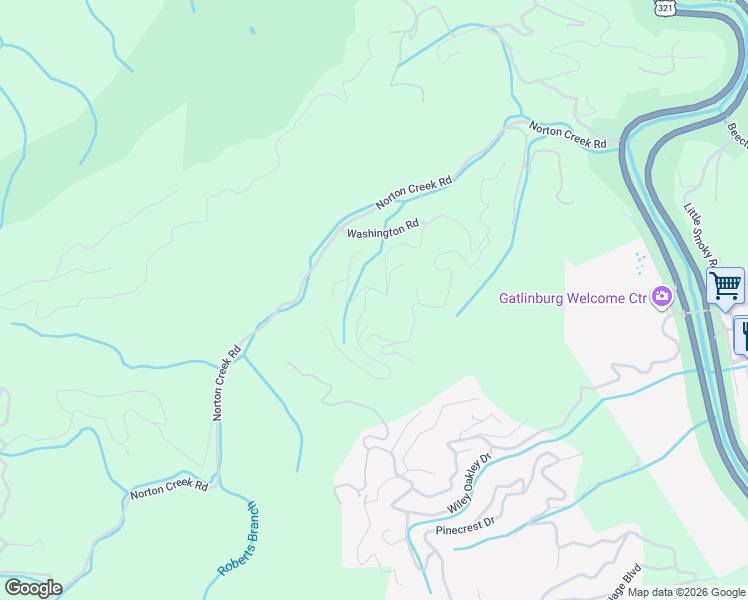 map of restaurants, bars, coffee shops, grocery stores, and more near 509 Jefferson Road in Gatlinburg
